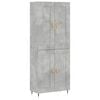 vidaXL Highboard betonggr&aring; 69,5x34x180 cm konstruert tre