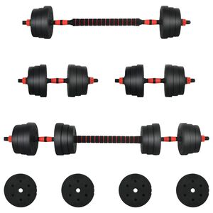 vidaXL 2-i-1 Manualsett 30kg Svart og R&oslash;d Sement og jernsand