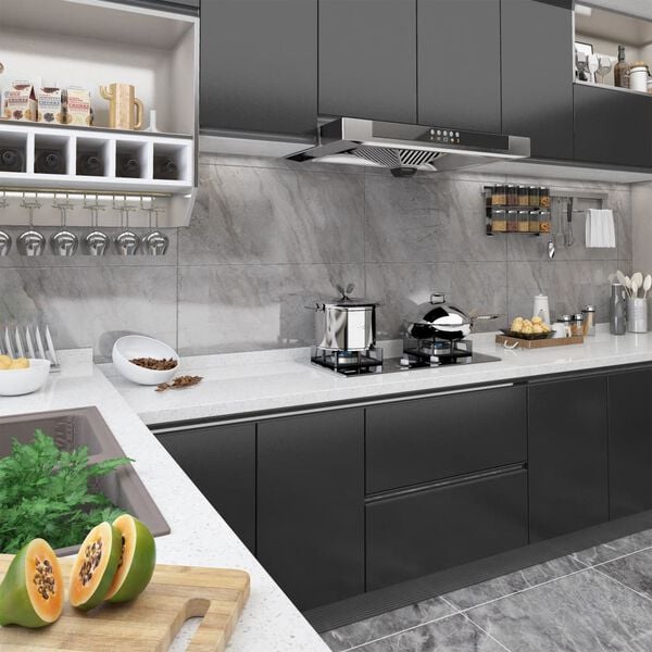 vidaXL Selvklebende folie til m&oslash;bler svart 500x90 cm PVC