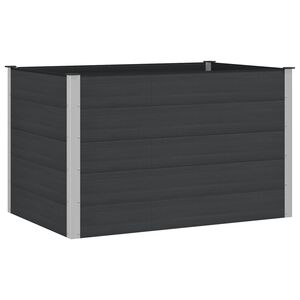vidaXL H&oslash;ybed Svart 150 x 100 x 91 cm WPC og Aluminium