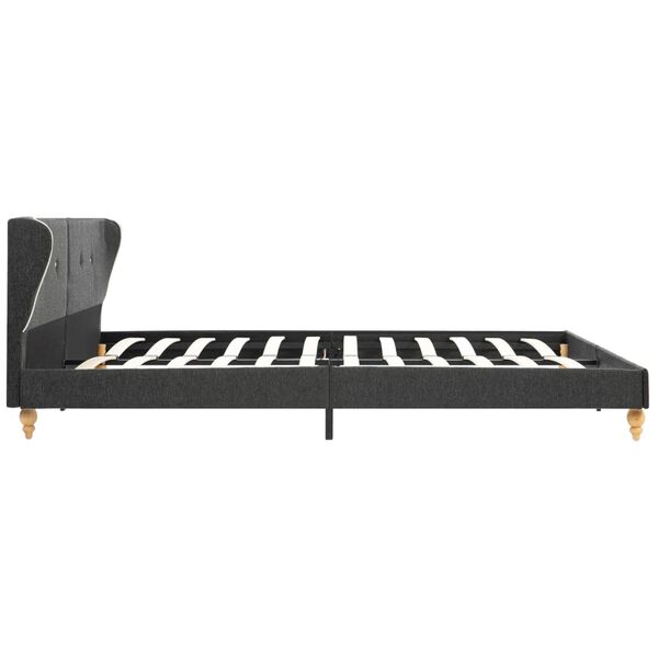 vidaXL Sengeramme mørkegrå jute 150x200 cm