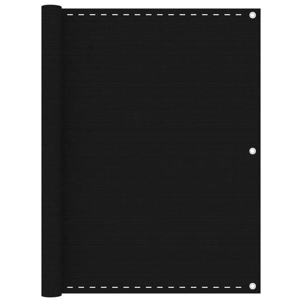 vidaXL Balkongskjerm svart 120x500 cm HDPE