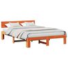 vidaXL Sengestamme med hodegjerde Vokset Brun 150 x 200 cm Massiv furu