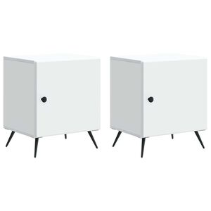 vidaXL Nattbordskap 2 pcs Hvit 43 x 34,5 x 50 cm Konstruert tre