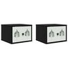 vidaXL Vegghengt nattbord HANAU 2 stk. Svart eik 36 x 33 x 25 cm