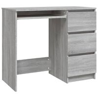 vidaXL Skrivebord grå sonoma 90x45x76 cm konstruert tre