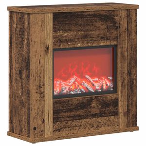 vidaXL Elektrisk peis Gammelt tre 47 x 18 x 48 cm Konstruert tre
