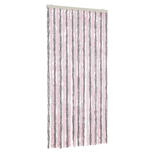 vidaXL Fluegardin s&oslash;lvgr&aring; og rosa 90x200 cm chenille