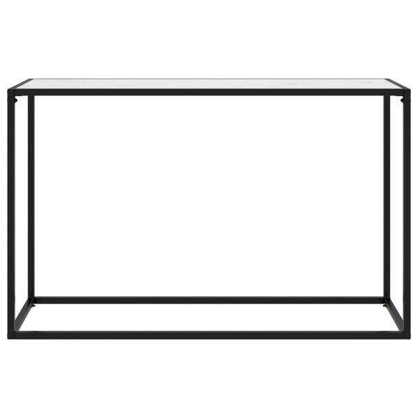 vidaXL Konsollbord hvit 120x35x75 cm herdet glass