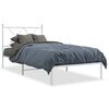 vidaXL Sengeramme i metall med hodegavl hvit 90x200 cm