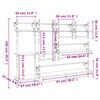 vidaXL Vegghyllesett med stenger 6 stk r&oslash;kt eik konstruert tre