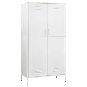 vidaXL Garderobe hvit 90x50x180 cm st&aring;l