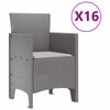 vidaXL Hage Spisestue Set med Puter med pute 17 pcs Lysegr&aring; PP