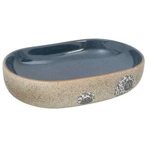 vidaXL Benkeservant sand og bl&aring; oval 59x40x14 cm keramikk