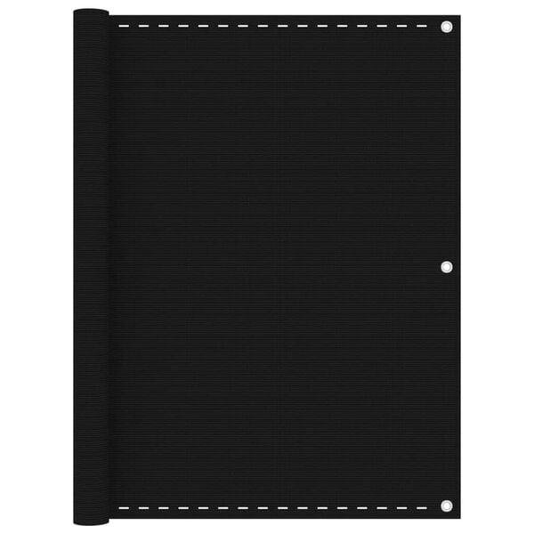 vidaXL Balkongskjerm svart 120x600 cm HDPE