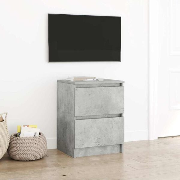 vidaXL TV-benk betonggr&aring; 40x35x54 cm konstruert tre