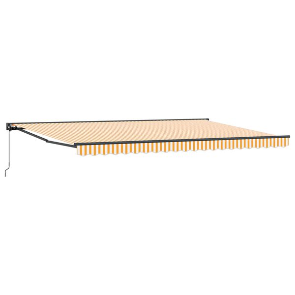 vidaXL Innvendbar Markise Gul og hvit 500 &times; 300 cm Polyester og Metall