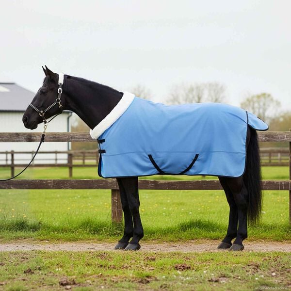vidaXL Hestepledd Full aqua 125 cm Polar fleece