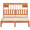 vidaXL Seng med bokhylle uten madrass voksbrun 140x190 cm heltre furu