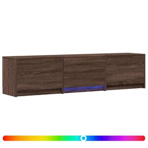 vidaXL TV-benk med LED Brun eik 165 x 34 x 40 cm Konstruert tre