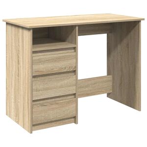vidaXL Skrivebord sonoma eik 102x50x75 cm konstruert tre