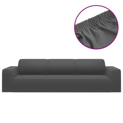 vidaXL 4-seters sofaovertrekk polyester antrasitt