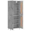 vidaXL Highboard betonggr&aring; 69,5x34x180 cm konstruert tre