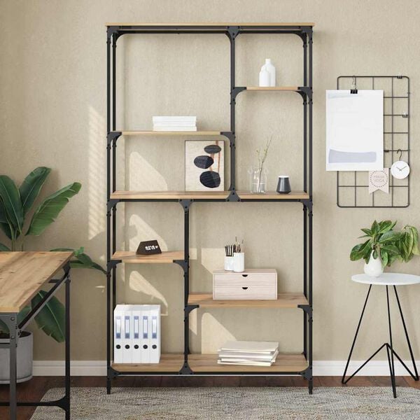 vidaXL Bokhylle Artisan Eik 99 x 35,5 x 176 cm Konstruert tre