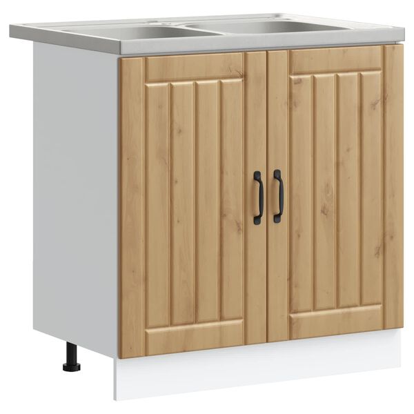 vidaXL Vaskeskap med lagring Lucca 2 pcs Artisan Eik Konstruert tre