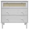 vidaXL Kommode SENJA rotting-utseende hvit 80x40x80 cm heltre furu