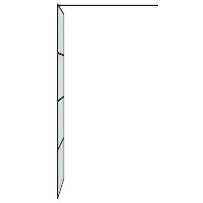 vidaXL Dusjvegg svart 80x195 cm halvfrostet ESG-glass