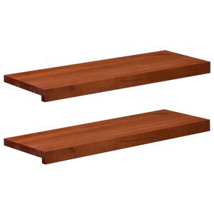 vidaXL Trappetrinn 2 stk. 70 x 25 x 2 cm Brun Massiv b&oslash;ketre