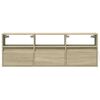 vidaXL Vegghengt TV-benk med LED sonoma eik 130x31x45 cm