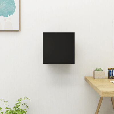 vidaXL Vegghengt TV-benk svart 30,5x30x30 cm