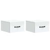 vidaXL Vegghengt Nattbord 2 pcs Hvit 34,5 x 33 x 20 cm Konstruert tre