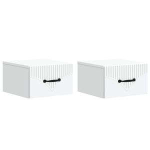 vidaXL Vegghengt Nattbord 2 pcs Hvit 34,5 x 33 x 20 cm Konstruert tre