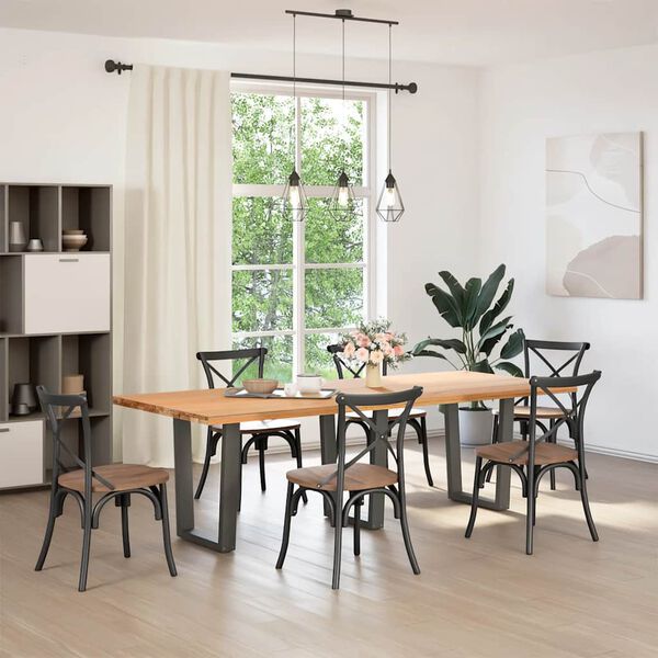 vidaXL Spisebordben V-formet 2 stk antrasitt 70 x (72-73,3) cm stål