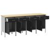 vidaXL Arbeidsskap med skuff 4 pcs Svart og Gr&aring; 200 x 55 x 85 cm