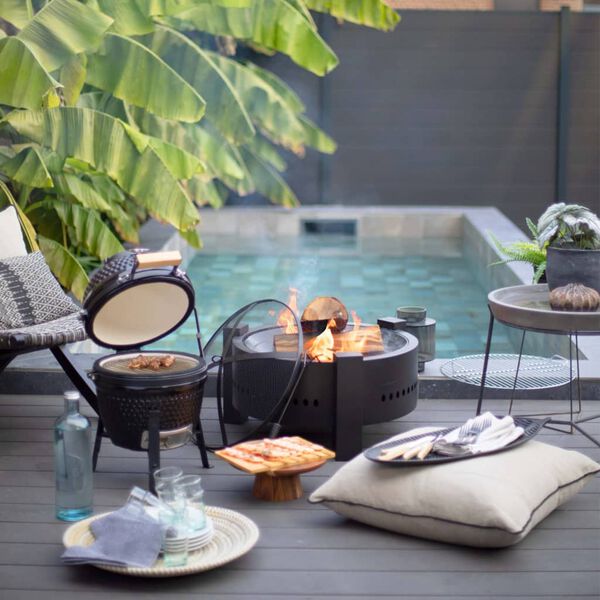 Livoo 2-i-1 B&aring;lpanne med grill 59,5 cm svart