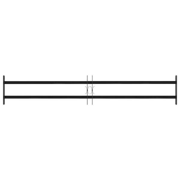 vidaXL Vindu Gitter Svart 176 x 30 cm Pulverlakkert st&aring;l