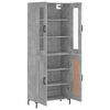 vidaXL Highboard betonggr&aring; 69,5x34x180 cm konstruert tre
