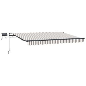 vidaXL Uttrekkbar markise Lys Gr&aring; og Hvit 300 x 250 cm