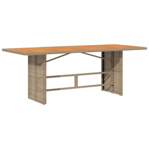 vidaXL Hagebord med topp i akasietre beige 190x80x74 cm polyrotting