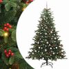 vidaXL Kunstig juletre med 300 LED gr&oslash;nn 210 cm PVC og Metall og Plast