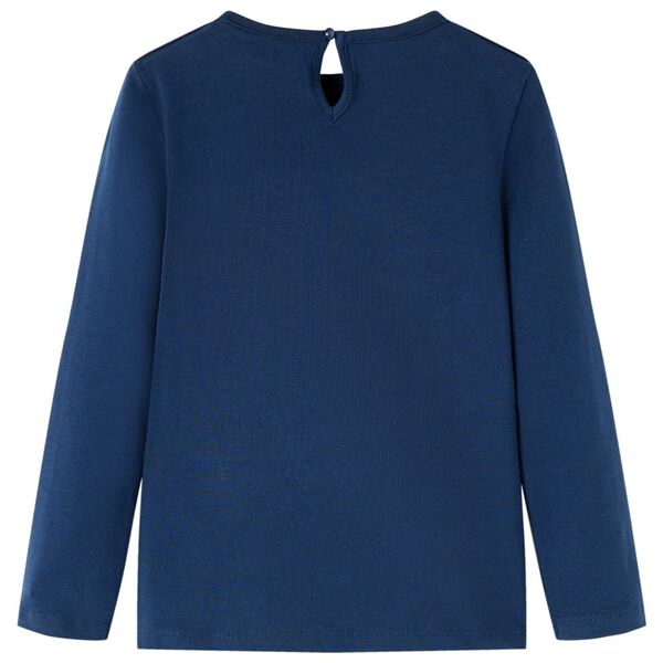 T-skjorte for barn med lange ermer marinebl&aring; 140