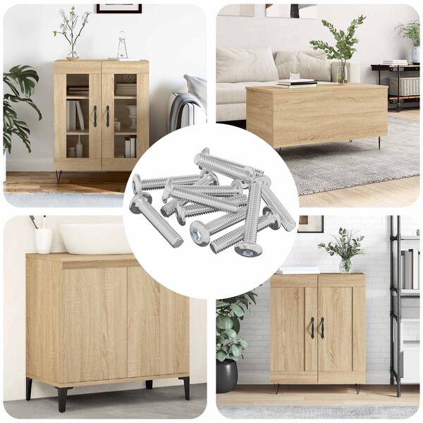 vidaXL Hodeskrue 12 pcs s&oslash;lv M6 x 35 mm St&aring;l