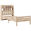 vidaXL Seng med bokhylle uten madrass 100x200 cm heltre furu