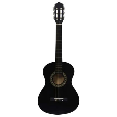 vidaXL Klassisk gitar nybegynnere og barn med veske svart 1/2 34" lind