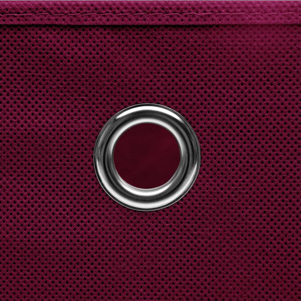 vidaXL Oppbevaringsbokser 4 stk mørkerød 32x32x32 cm stoff