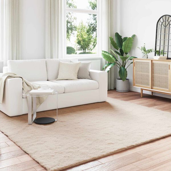 vidaXL Kunstpels Kanin Teppe Olite Gråbrun 240 x 240 cm Polyester